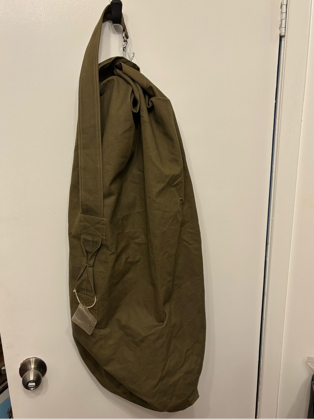 Military Style Canvas Top-Load Duffel Bag - Olive Green Sea Bag